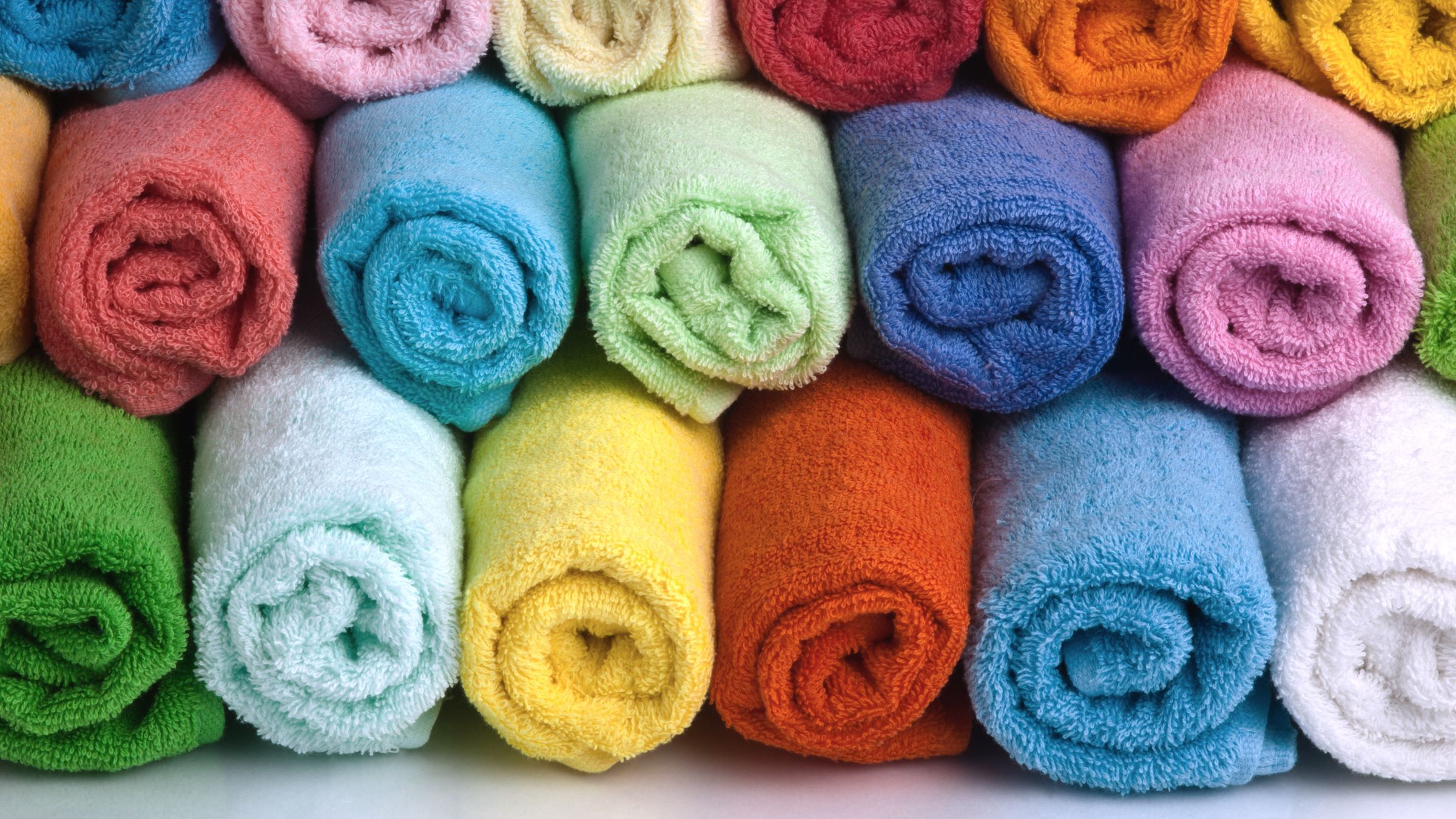 colorful rolls of towels